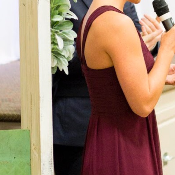 Bridesmaids dress. Maroon/wine. Worn once and dry cleaned. Perfect condition. - Picture 2 of 3